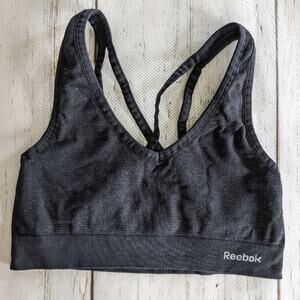 Reebok Black Shimmer Cross Back Sports Bra Small
